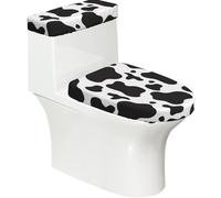 Poadnly Cow Spots Print,Toilet Lid Covers Reusable Set of 2 Tank Lid Covers, Dust Splash Resistant for Bathroom Decor