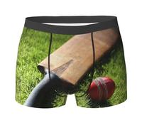 Poadnly Cricket Bat And Ball,Novelty Underwear Men's Boxer Briefs Soft Polyester Underpants,L