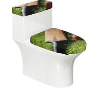 Poadnly Cricket Bat And Ball,Toilet Lid Covers Reusable Set of 2 Tank Lid Covers, Dust Splash Resistant for Bathroom Decor
