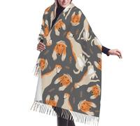 Poadnly Cute Afghan Hound, Large Soft Cashmere Feel Shawls Wraps Women Fringed Scarf Light Stole 196x68 cm