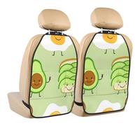 Poadnly Cute Avocado And Toast And Fied Egg,2 Pack Car Seat Kick Mats Back Seat Protector Durable Back Seat Organiser