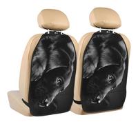 Poadnly Cute Black Labrador Dog,2 Pack Car Seat Kick Mats Back Seat Protector Durable Back Seat Organiser