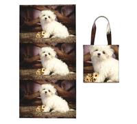 Poadnly Cute Dog, 2 in 1 Packable Towel Bag, Beach Towels with Tote Bag for Travel Holiday Camping
