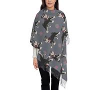 Poadnly Cute Dog Of Schnauzer Animal, Large Soft Cashmere Feel Shawls Wraps Women Fringed Scarf Light Stole 197x72 cm