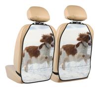 Poadnly Cute Dog Print,2 Pack Car Seat Kick Mats Back Seat Protector Durable Back Seat Organiser