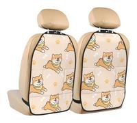 Poadnly Cute Dog Shiba Inu,2 Pack Car Seat Kick Mats Back Seat Protector Durable Back Seat Organiser