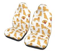 Poadnly Cute Golden Retriever Dog Pattern,Car Seat Cover Front Seat Covers/Protectors For Car 2pcs