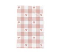 Poadnly Cute Heart Pink Buffalo Plaid Pattern,Waffle Tea Towels Kitchen Drying Dish Towels Absorbent Dish Cloth 41 x 66 cm