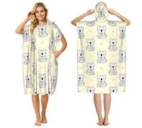 Poadnly Cute Koala, Adult Hooded Beach Towel 90 x 110 cm,Changing Bath Robe, Surf Poncho Towel For Women Men