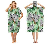 Poadnly Cute Koala, Adult Hooded Beach Towel 90 x 110 cm,Changing Bath Robe, Surf Poncho Towel For Women Men