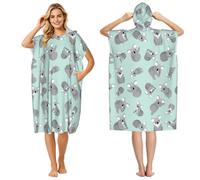 Poadnly Cute Koala, Adult Hooded Beach Towel 90 x 110 cm,Changing Bath Robe, Surf Poncho Towel For Women Men