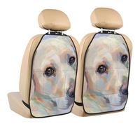 Poadnly Cute Labrador Dog,2 Pack Car Seat Kick Mats Back Seat Protector Durable Back Seat Organiser