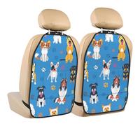 Poadnly Cute Labrador Dog Pattern,2 Pack Car Seat Kick Mats Back Seat Protector Durable Back Seat Organiser