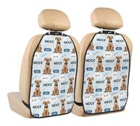 Poadnly Cute Pet Dog Pattern,2 Pack Car Seat Kick Mats Back Seat Protector Durable Back Seat Organiser