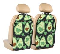 Poadnly Cute Seamless Pattern Avocado Heart,2 Pack Car Seat Kick Mats Back Seat Protector Durable Back Seat Organiser