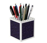 Poadnly Dark Amethyst Purple Glitter, Pen Pot Pencil Holder for Office Home School, Compact Desk Organiser for Office Stationery