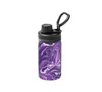 Poadnly Dark Purple Marble Background,12 Oz Insulated Water Bottle Stainless Steel Coffee Mug Vacuum Tumbler Water Flask