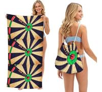 Poadnly Dart Board, 2 in 1 Packable Towel Bag, Beach Towels with Drawstring Backpack for Travel Holiday Camping