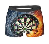 Poadnly Dart Board Printed,Novelty Underwear Men's Boxer Briefs Soft Polyester Underpants,L