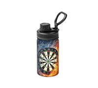 Poadnly Dart Board Target Ice Fire,12 Oz Insulated Water Bottle Stainless Steel Coffee Mug Vacuum Tumbler Water Flask