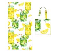 Poadnly Drink Cocktail Lemon Ice, 2 in 1 Packable Towel Bag, Beach Towels with Tote Bag for Travel Holiday Camping