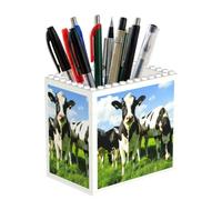 Poadnly Eating Cows On Summer Pasture, Pen Pot Pencil Holder for Office Home School, Compact Desk Organiser for Office Stationery