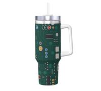 Poadnly Electronic Circuit with Diodes,40oz Ice Bully Cup with Handle Lid Straw Stainless Steel Mug Car Coffee Cup