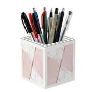 Poadnly Elegant Girly Rose Gold Glitter & White Marble, Pen Pot Pencil Holder for Office Home School, Compact Desk Organiser for Office Stationery