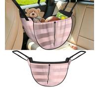 Poadnly Elegant Rose Gold Glitter Blush Pink Stripe, Car Seat Organiser, Drawstring Multi-Purpose Storage Bag for Camping Shopping Travel