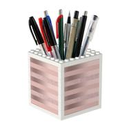 Poadnly Elegant Rose Gold Glitter Blush Pink Stripe, Pen Pot Pencil Holder for Office Home School, Compact Desk Organiser for Office Stationery
