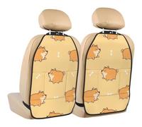 Poadnly Fat Shiba Inu Anime Dog Pattern,2 Pack Car Seat Kick Mats Back Seat Protector Durable Back Seat Organiser