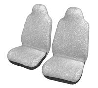 Poadnly Faux Sparkly Silver Glitter Printed,Car Seat Cover Front Seat Covers/Protectors For Car 2pcs