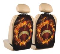 Poadnly Flaming American Football Printed,2 Pack Car Seat Kick Mats Back Seat Protector Durable Back Seat Organiser