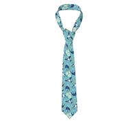 Poadnly Flying Swallows Spring Flowers, Neckties Mens Ties Polyester Novelty Skinny Tie For Wedding Party