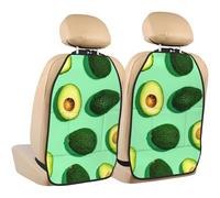 Poadnly Fresh Green Avocado Fitness People Exercise,2 Pack Car Seat Kick Mats Back Seat Protector Durable Back Seat Organiser