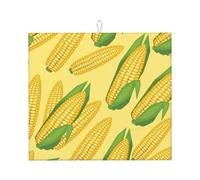 Poadnly Fresh Ripe Corn Cobs, Dish Drying Mats, Sink Mat Absorbent Dish Drainer Mat For Kitchen Counter 41x46 cm
