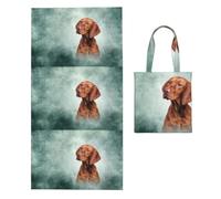 Poadnly Funny Vizsla Pointer, 2 in 1 Packable Towel Bag, Beach Towels with Tote Bag for Travel Holiday Camping