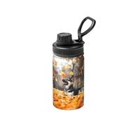 Poadnly German Shepherd and Falling Leaves,12 Oz Insulated Water Bottle Stainless Steel Coffee Mug Vacuum Tumbler Water Flask