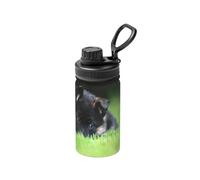 Poadnly German Shepherd Puppy Pets Lawn Bokeh Dogs,12 Oz Insulated Water Bottle Stainless Steel Coffee Mug Vacuum Tumbler Water Flask