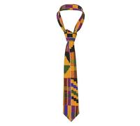 Poadnly Ghana Kente, Neckties Mens Ties Polyester Novelty Skinny Tie For Wedding Party