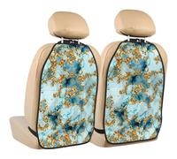 Poadnly Glitter Gold Teal Marble Textured,2 Pack Car Seat Kick Mats Back Seat Protector Durable Back Seat Organiser