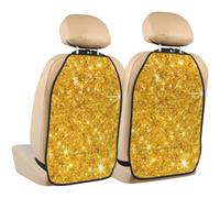 Poadnly Gold Glitter,2 Pack Car Seat Kick Mats Back Seat Protector Durable Back Seat Organiser