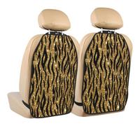 Poadnly Gold Glitter Animal Print,2 Pack Car Seat Kick Mats Back Seat Protector Durable Back Seat Organiser