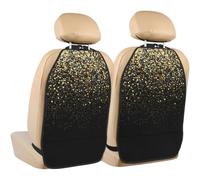 Poadnly Gold Glitter Black Cool Modern,2 Pack Car Seat Kick Mats Back Seat Protector Durable Back Seat Organiser