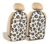 Poadnly Gold Glitter Black Leopard Animal Print,2 Pack Car Seat Kick Mats Back Seat Protector Durable Back Seat Organiser
