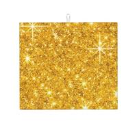 Poadnly Gold Glitter, Dish Drying Mats, Sink Mat Absorbent Dish Drainer Mat For Kitchen Counter 41x46 cm