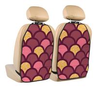 Poadnly Gold Glitter Fish Scale,2 Pack Car Seat Kick Mats Back Seat Protector Durable Back Seat Organiser