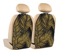 Poadnly Gold Glitter Palm Leaves,2 Pack Car Seat Kick Mats Back Seat Protector Durable Back Seat Organiser
