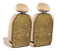 Poadnly Gold Glitter Sparkle Glittery Sparkly,2 Pack Car Seat Kick Mats Back Seat Protector Durable Back Seat Organiser