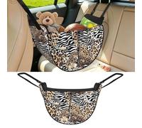 Poadnly Gold Leopard Zebra Skin Background, Car Seat Organiser, Drawstring Multi-Purpose Storage Bag for Camping Shopping Travel